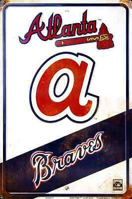 Atlanta Braves Car Truck Tag License Plate Mlb Baseball Metal Sign Man Cave