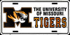 Missouri Tigers License Plate