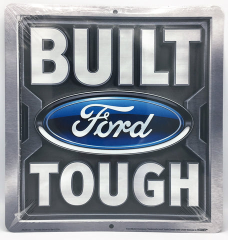 Ford Mustang Parking Only Metal Sign Pony Logo Embossed White Large
