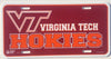 VIRGINIA TECH CAR TRUCK TAG LICENSE PLATE PLASTIC VT HOKIES SIGN MAN CAVE NCAA